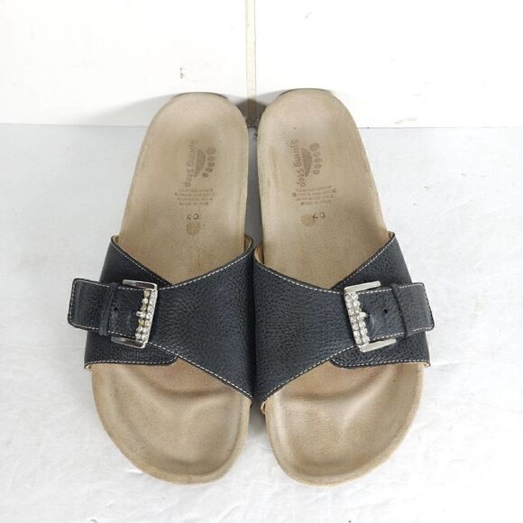 Spring Step L'artiste Women's EU40 US9-9,5 Black Leather One Strap Slide Sandals - Picture 12 of 13